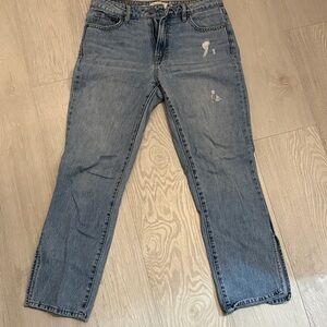 Women's Distressed Blue Boyfriend Jeans